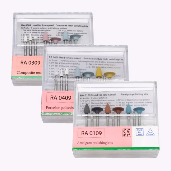 Dental Amalgam Polishing Kits for Low Speed Handpiece 9 PCS/Kit