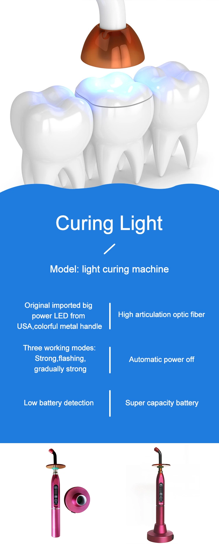 Wireless Dental Lamp LED Curing Light