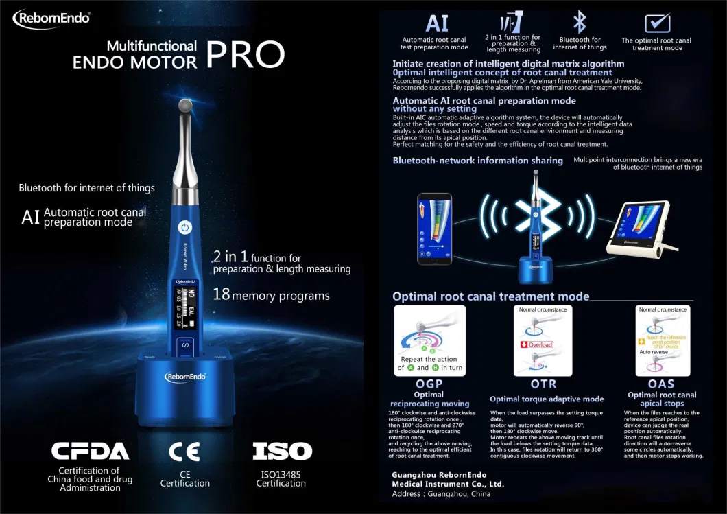 Professional Dental Equipment Ai Automatic Root Canal Preparation Mode